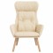 Scaun de relaxare, crem, material textil - 3