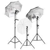 VidaXL Kit lumini studio foto cu trepiede și umbrele