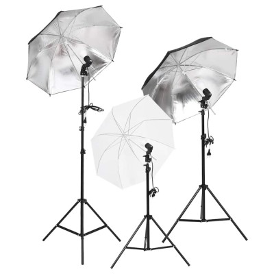 vidaXL Kit lumini studio foto cu trepiede și umbrele 190233 foto