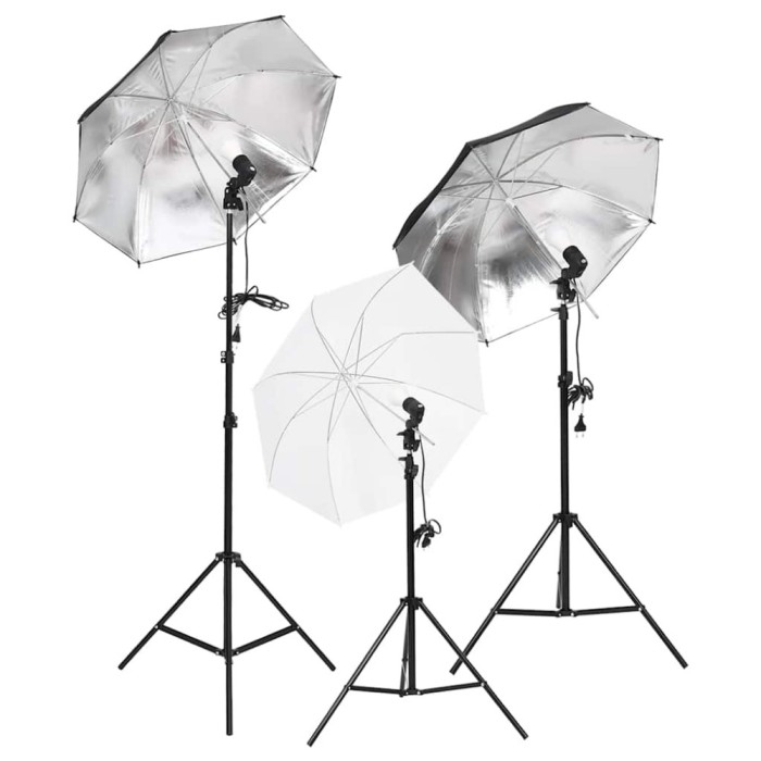 vidaXL Kit lumini studio foto cu trepiede și umbrele 190233