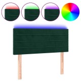 Cumpara ieftin Tablie de pat cu LED, verde inchis, 80x5x78/88 cm, catifea