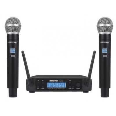 Set 2 microfoane profesionale wireless UHF - Shure GLXD4 cu afișaj LCD foto