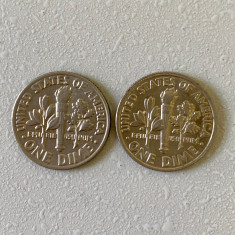Monede 1 DIME - 10 centi - SUA - USA - 1984 D, 1989 P - KM 195a (244) foto