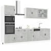 Gossi set dulapuri de bucatarie 7 piese &bdquo;kalmar&rdquo; gri beton lemn