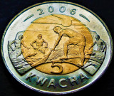 Cumpara ieftin Moneda exotica bimetal 5 KWACHA - Republica MALAWI, anul 2006 * cod 1440 = A.UNC, Africa