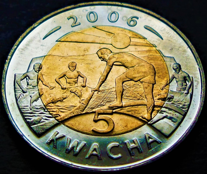 Moneda exotica bimetal 5 KWACHA - Republica MALAWI, anul 2006 * cod 1440 = A.UNC
