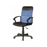 Scaun birou SL Q702, mesh, inaltime reglabila, mecanism de balans, roti pivontante, ergonomic, suport lombar, Albastru/Negru