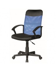 Scaun birou SL Q702, mesh, inaltime reglabila, mecanism de balans, roti pivontante, ergonomic, suport lombar, Albastru/Negru