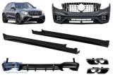 Un pachet de design tip 63 potrivit pentru Mercedes GLC X253 2015-2019 cu praguri laterale pentru modelul echipat cu bara spate A Design Line Performa