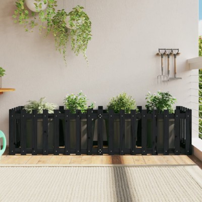 vidaXL Pat &amp;icirc;nălțat grădină design gard 200x50x50 cm lemn impregnat pin foto