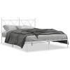 Cadru de pat metalic cu tablie, alb, 140x200 cm GartenMobel Dekor, vidaXL