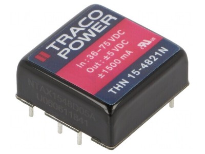 Convertor DC/DC 15W 36-75V la 5V/-5V 1x1 THN 15-4821N foto
