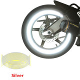 Set 16 ornamente Reflectorizante pentru jante auto, moto, culoare Argintiu, AVEX