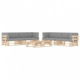 VidaXL Set mobilier paleți cu perne, 6 piese, lemn pin tratat