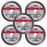 Cumpara ieftin Set 5 discuri diamantate turbo subtire, placi ceramice, taiere umeda si uscata, 115 mm/22.23 mm, Richmann Exclusive