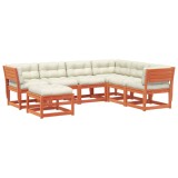 Set mobilier de gradina cu perne, 7 piese, lemn masiv de pin