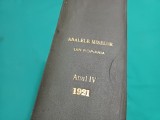 ANALELE MINELOR DIN ROM&Acirc;NIA * ANUL IV * AN COMPLET 1921* BJ