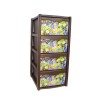 Dulap Plastic Depozitare 4 Sertare Flori Gimihome 85x50x40 cm Organizator Universal Camera Copii Baie Bucatarie