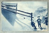 AD 10 C. P. VECHE -WINTERSPORT ENGELBERG-1917 -ELVETIA -SCRISA IN LIMBA FRANCEZA, Circulata, Franta, Printata