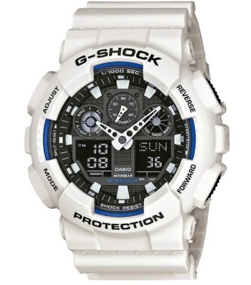 Ceas Sport Casio G-SHOCK GA-100 WHITE-NOU ! ALB MAT CRONOGRAF ACTIV ! foto