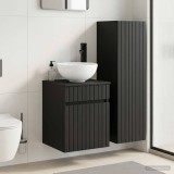 Cumpara ieftin Set dulap baie 2 buc. Negru 33 x 34,5 x 100 cm Lemn prelucrat