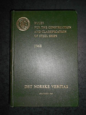 RULES FOR THE CONSTRUCTION AND CLASSIFICATION OF STEEL SHIPS 1968 foto