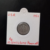 moneda din argint : SUA , dime Rosevelt , 1951
