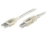 Cablu USB 2.0 A-B 1.8m Transparent, Goobay