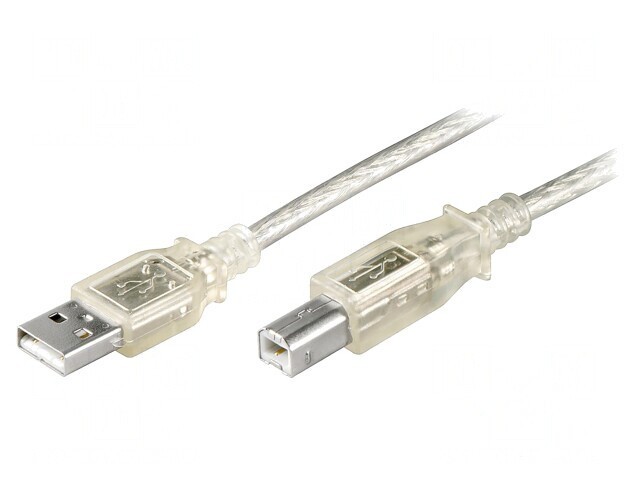 Cablu USB 2.0 A-B 1m Transparent