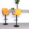 VidaXL Scaune de bar, 2 buc., galben muștar, material textil