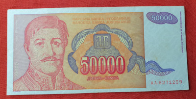 50.000 Dinara anul 1994 Bancnota 50 Mii dinari - Iugoslavia - Jugoslavije foto