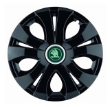 Cumpara ieftin Set 4 Capace Roti pentru Skoda Nou Verde, model Top Black, R15, Volkswagen