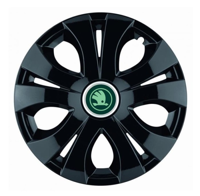 Set 4 Capace Roti pentru Skoda Nou Verde, model Top Black, R15