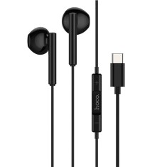 Casti Hoco InEar, Stereo, conector USB-C, cu microfon si comenzi pe fir, 1.2m, Negre (M65)