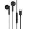 Casti Hoco InEar, Stereo, conector USB-C, cu microfon si comenzi pe fir, 1.2m, Negre (M65)