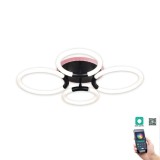 Cumpara ieftin Plafoniera LED Smart Klausen Rhea PL4 62x52x11 cm, 41W, RGB, Alb, Dimbila cu Telecomanda, Iluminat Modern pentru Sufragerie, Dormitor sau Birou