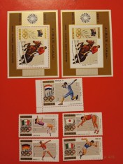 AJMAN, SPORT - COLIȚE + SERIE COMPLETĂ MNH