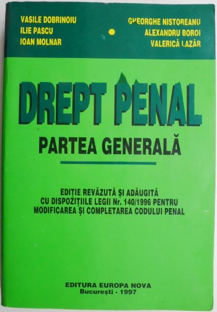 Drept penal. Partea generala &ndash; Vasile Dorinoiu (cu sublinieri)