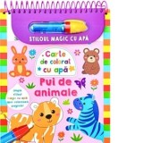 Pui de animale. Carte de colorat cu apa. Stiloul magic cu apa