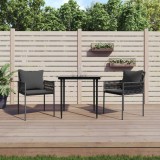 VidaXL Set mobilier de grădină cu perne, 3 piese, poliratan și oțel
