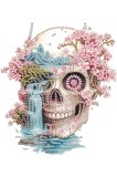 Pictură cu diamante Sun Catcher pandantiv schelet dublă față cu lanț &ndash; 20x20cm