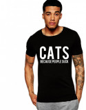 Cumpara ieftin Tricou negru barbati - Cats - S, THEICONIC
