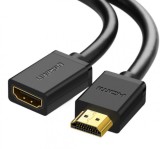 CABLU video prelungitor Ugreen, &quot;HD107&quot; HDMI (T) la HDMI (M), rezolutie maxima 4K UHD (3840 x 2160) la 60 Hz, conectori auriti, 3m, negru &quot;10145&quot; (tim