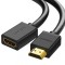 CABLU video prelungitor Ugreen, &quot;HD107&quot; HDMI (T) la HDMI (M), rezolutie maxima 4K UHD (3840 x 2160) la 60 Hz, conectori auriti, 3m, negru &quot;10145&quot; (tim