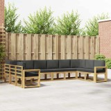 vidaXL Set de canapele de exterior cu pernă 10 pcs Alb și antracit 3388296