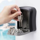 Cutie pentru Chei cu Parola, din Aliaj de Aluminiu si Plastic, Cod din 4 Cifre, Impermeabila, Negru