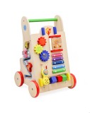 Antemergator din lemn pentru copii cu jocuri educative, multicolor, 51x32,5x31 cm