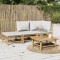 Gossi set mobilier de gradina cu perne gri deschis, 3 piese, bambus