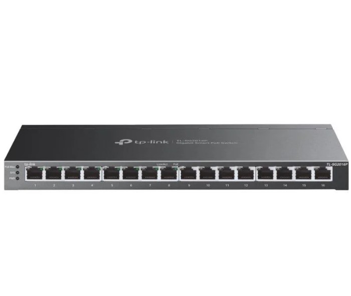 &quot;JetStream&trade; 16-Port Gigabit Smart Switch with 8-Port PoE+ PORT: