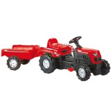 Tractor cu pedale si remorca, Dolu, Ranchero, Rosu